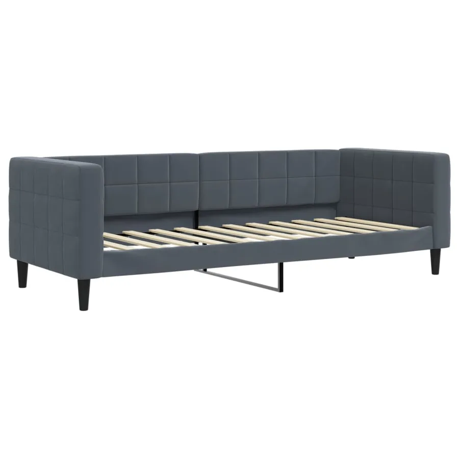 Lit de repos gris foncé 80x200 cm velours - 2