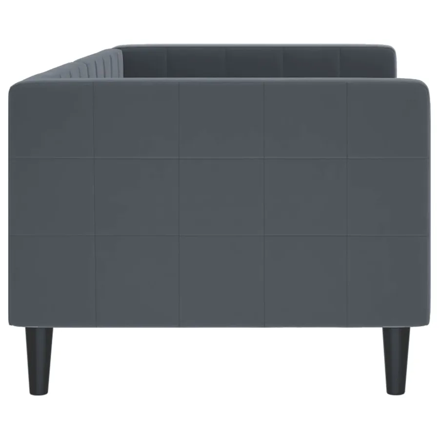 Lit de repos gris foncé 80x200 cm velours - 4