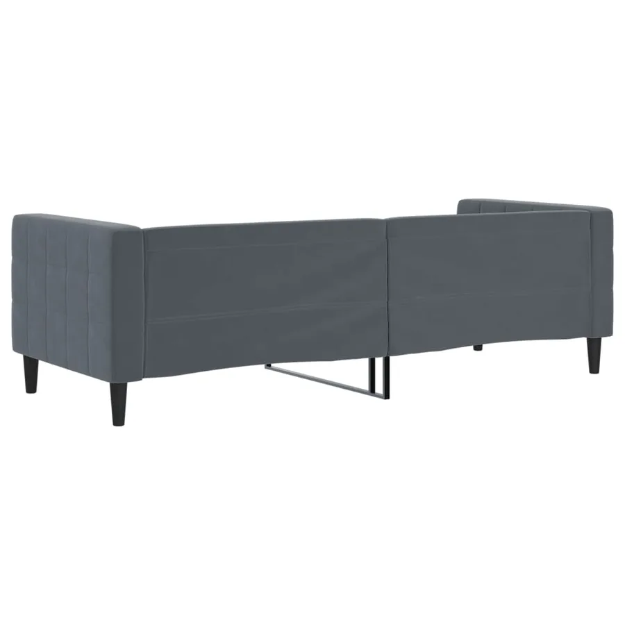 Lit de repos gris foncé 80x200 cm velours - 5
