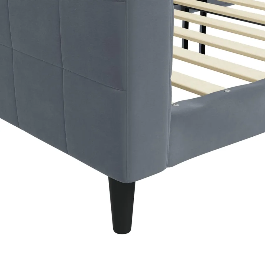 Lit de repos gris foncé 80x200 cm velours - 6