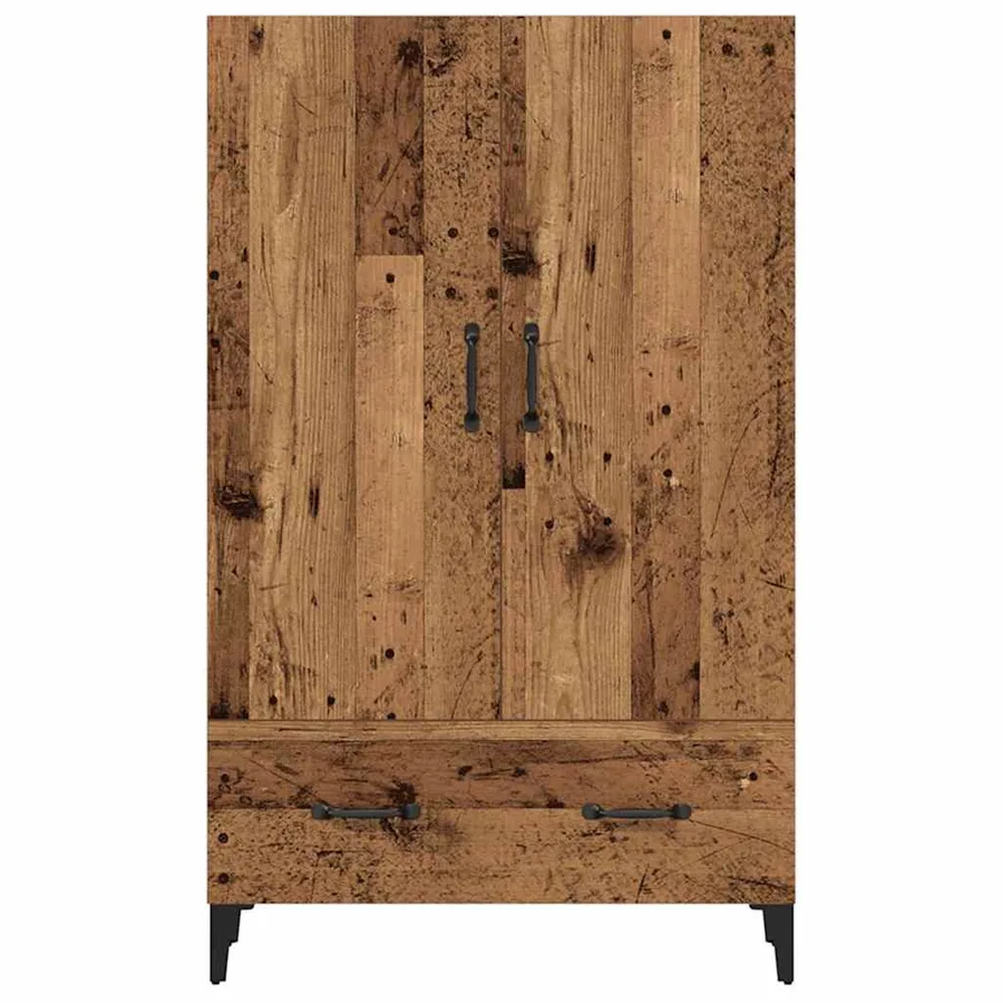 Buffet haut vieux bois 70x31x115 cm bois d'ingénierie - 3