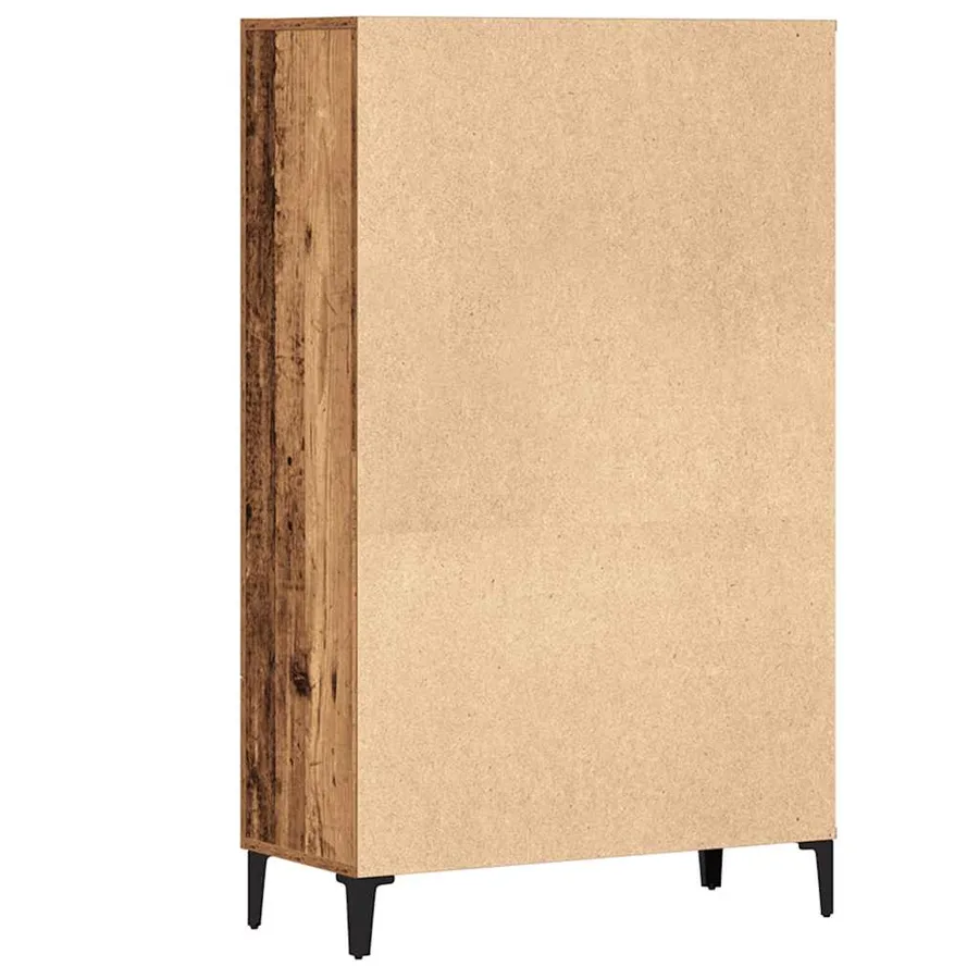 Buffet haut vieux bois 70x31x115 cm bois d'ingénierie - 6