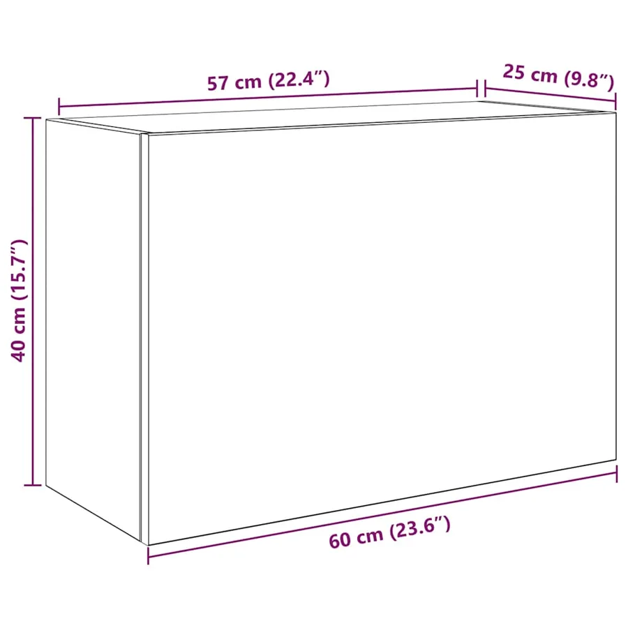 Armoire murale de bain noir 60x25x40 cm bois d'ingénierie - 12