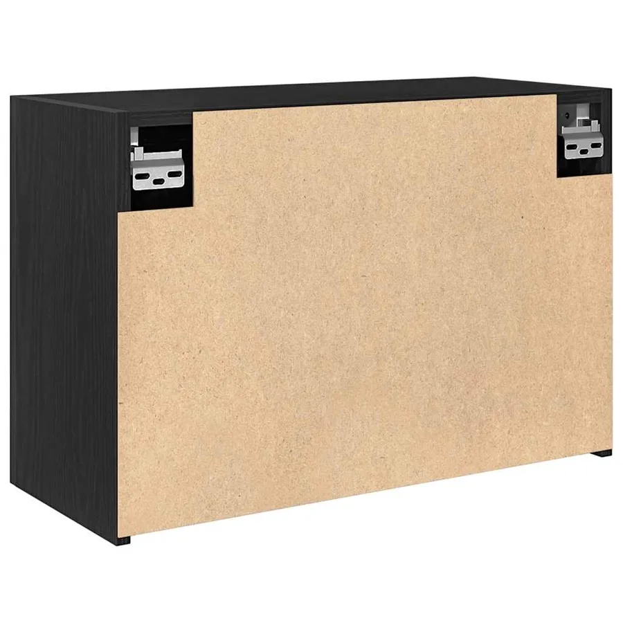 Armoire murale de bain noir 60x25x40 cm bois d'ingénierie - 8
