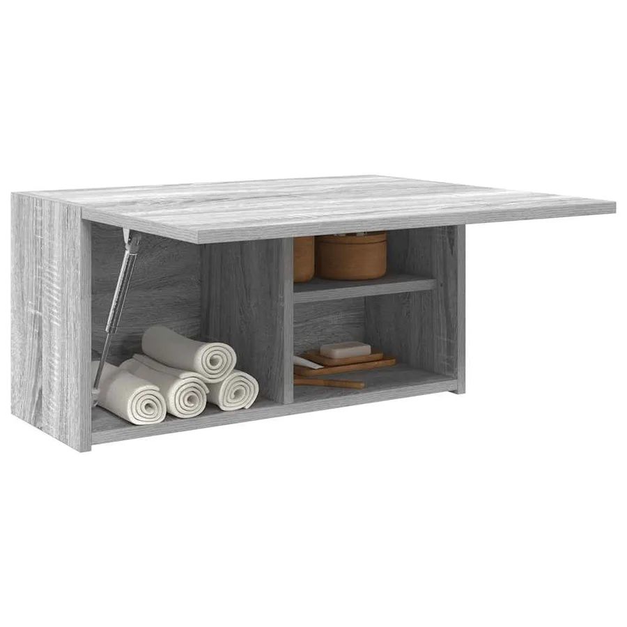Armoire murale de bain sonoma gris 60x25x30cm bois d'ingénierie - 4