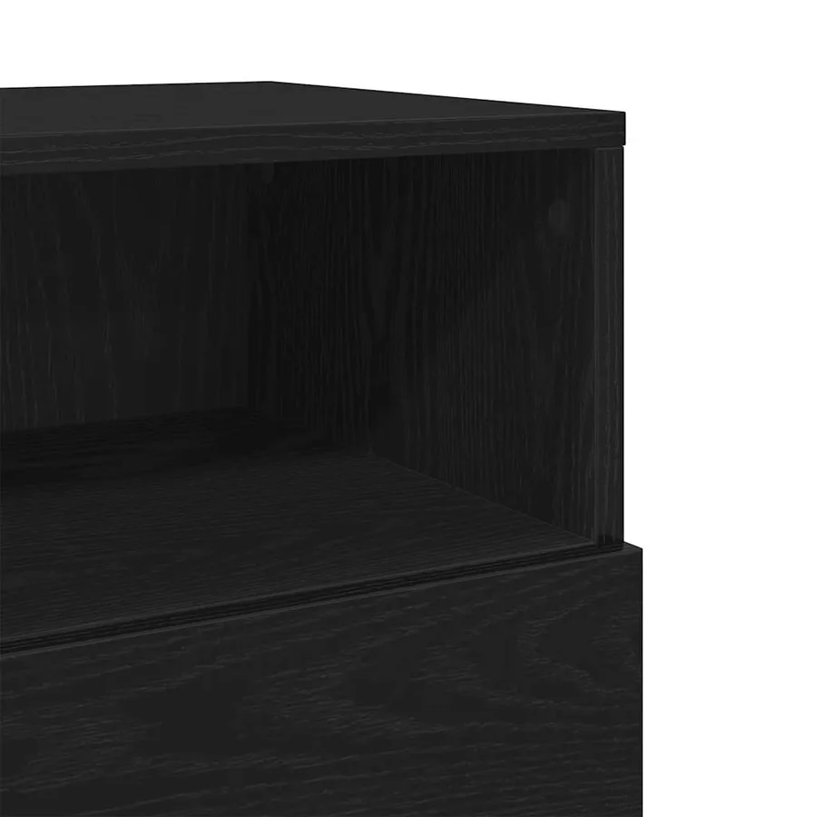 Table de chevet avec 2 tiroirs noir 36x36x68 cm - 9