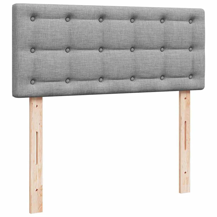 Lit ottoman avec matelas gris clair 120x190 cm tissu - 9