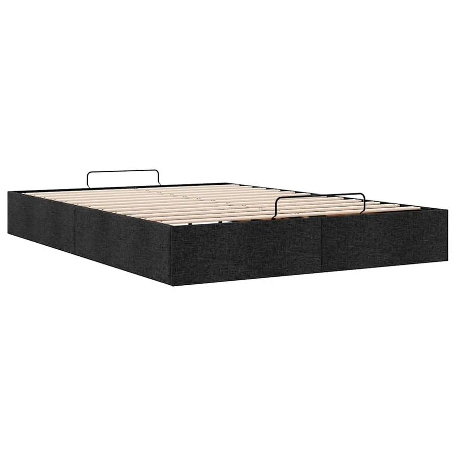 Cadre de lit ottoman sans matelas noir 140x200 cm tissu - 6