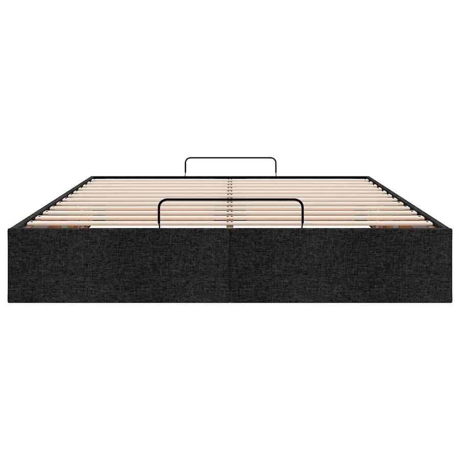 Cadre de lit ottoman sans matelas noir 140x200 cm tissu - 7