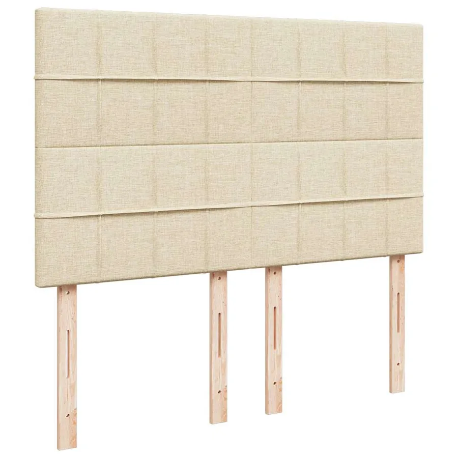 Cadre de lit ottoman avec matelas crème 140x200 cm tissu - 10