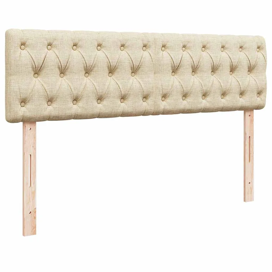 Lit ottoman avec matelas crème 140x200 cm tissu - 9