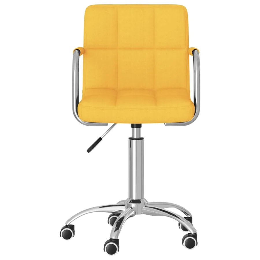 Chaise pivotante de salle à manger Jaune moutarde Tissu - 2