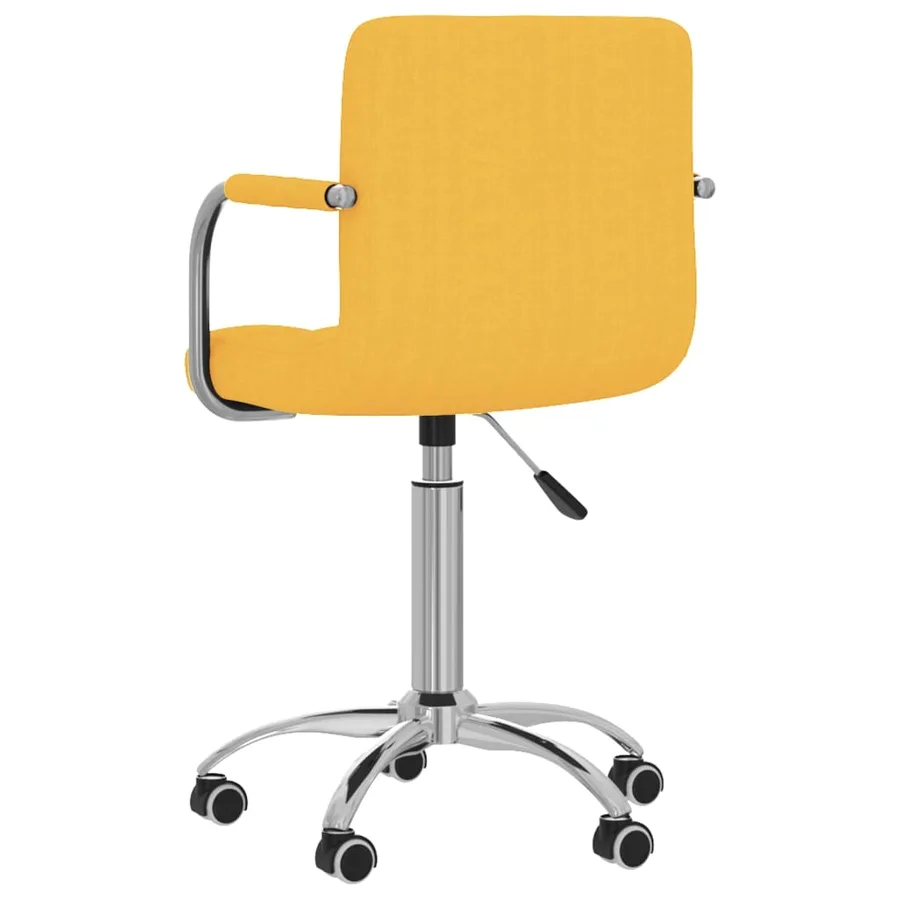 Chaise pivotante de salle à manger Jaune moutarde Tissu - 4