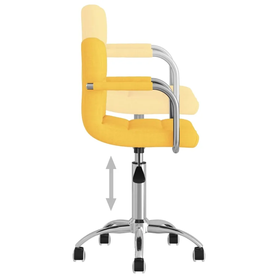 Chaise pivotante de salle à manger Jaune moutarde Tissu - 5