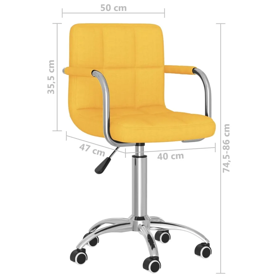 Chaise pivotante de salle à manger Jaune moutarde Tissu - 8