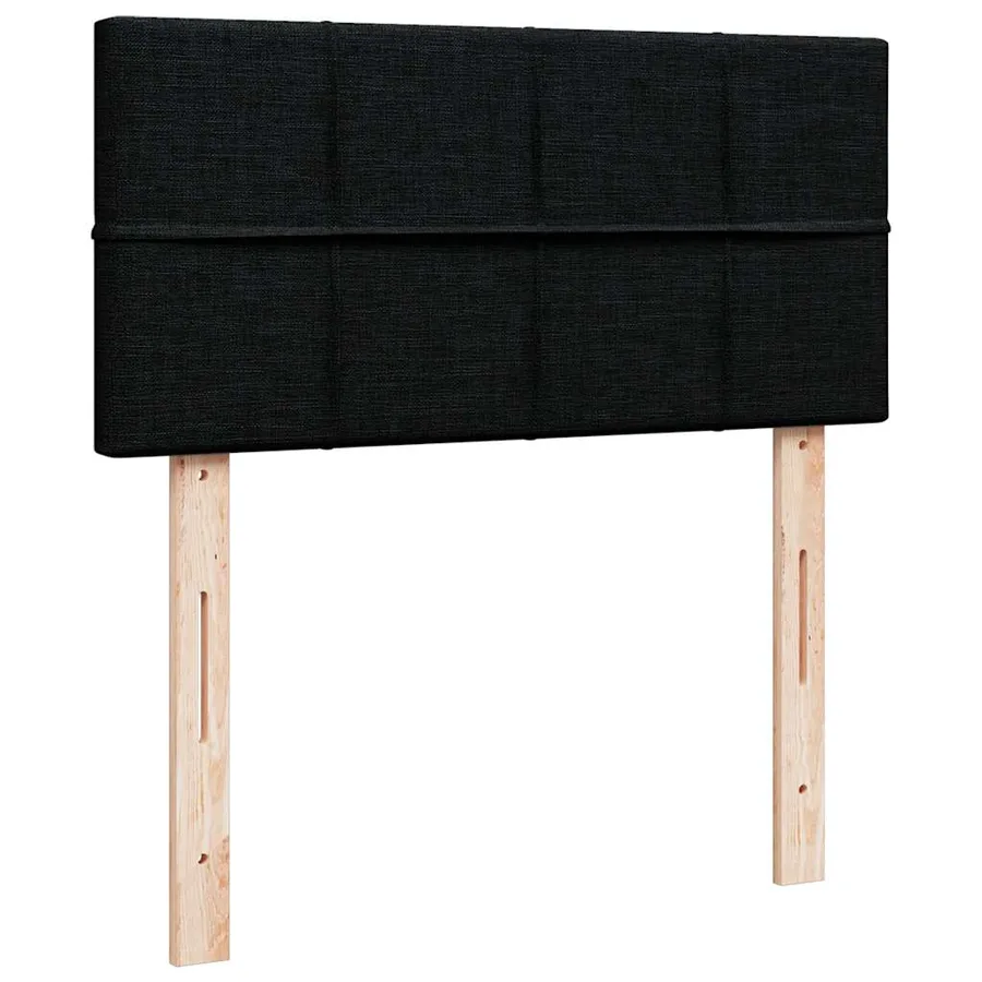 Lit ottoman avec matelas noir 100x200 cm tissu - 9