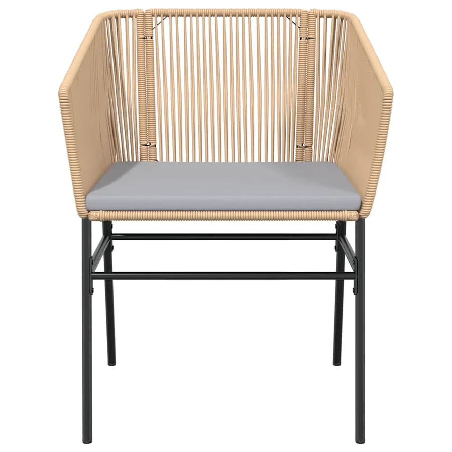 Ensemble à manger jardin coussins 7pcs marron poly rotin verre - 5