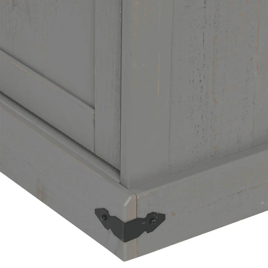 Meuble TV HALDEN 2 portes coulissantes gris 150x40x60 cm - 8