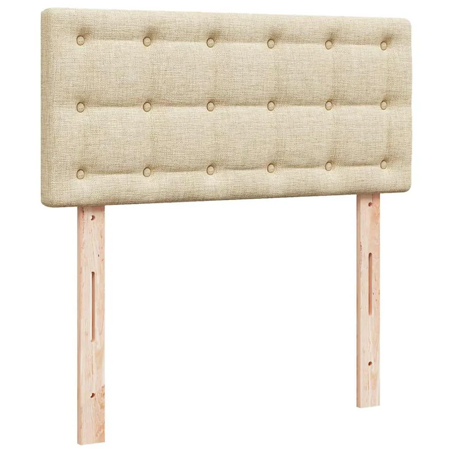 Lit ottoman avec matelas crème 100x200 cm tissu - 10
