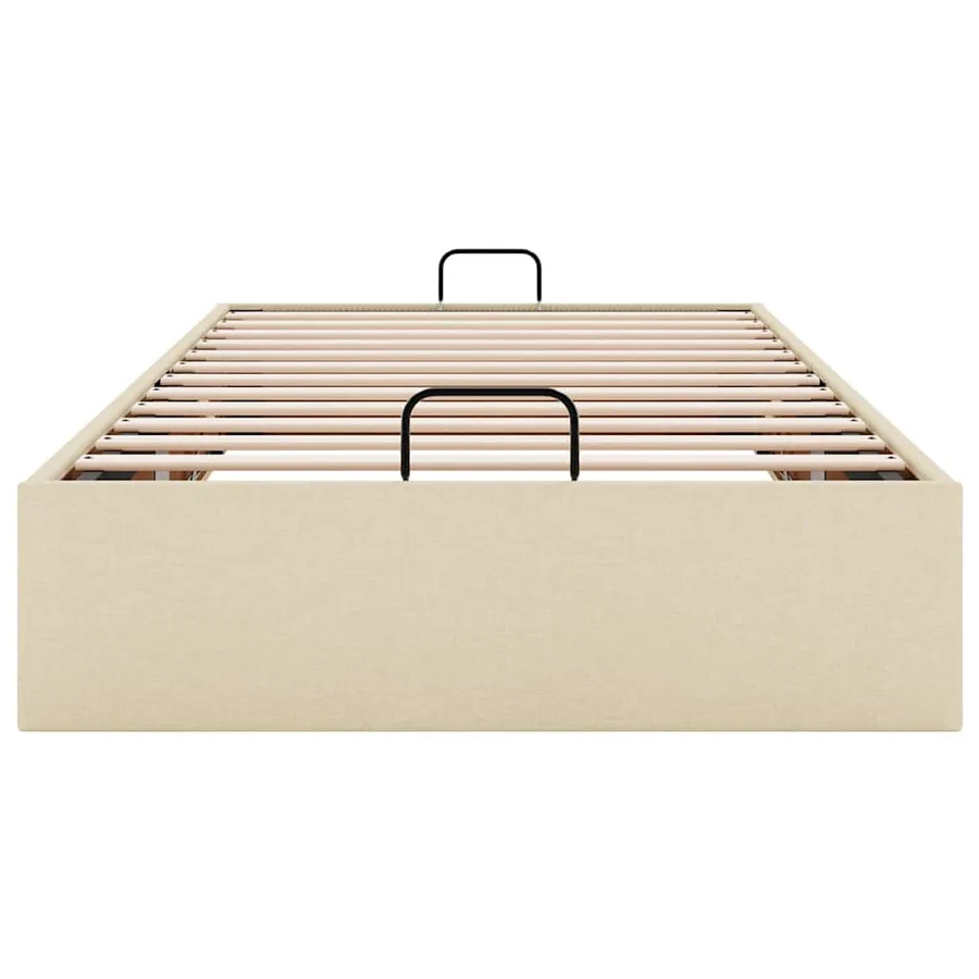 Cadre de lit ottoman sans matelas crème 100x200 cm tissu - 7