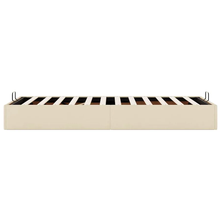 Cadre de lit ottoman sans matelas crème 100x200 cm tissu - 8