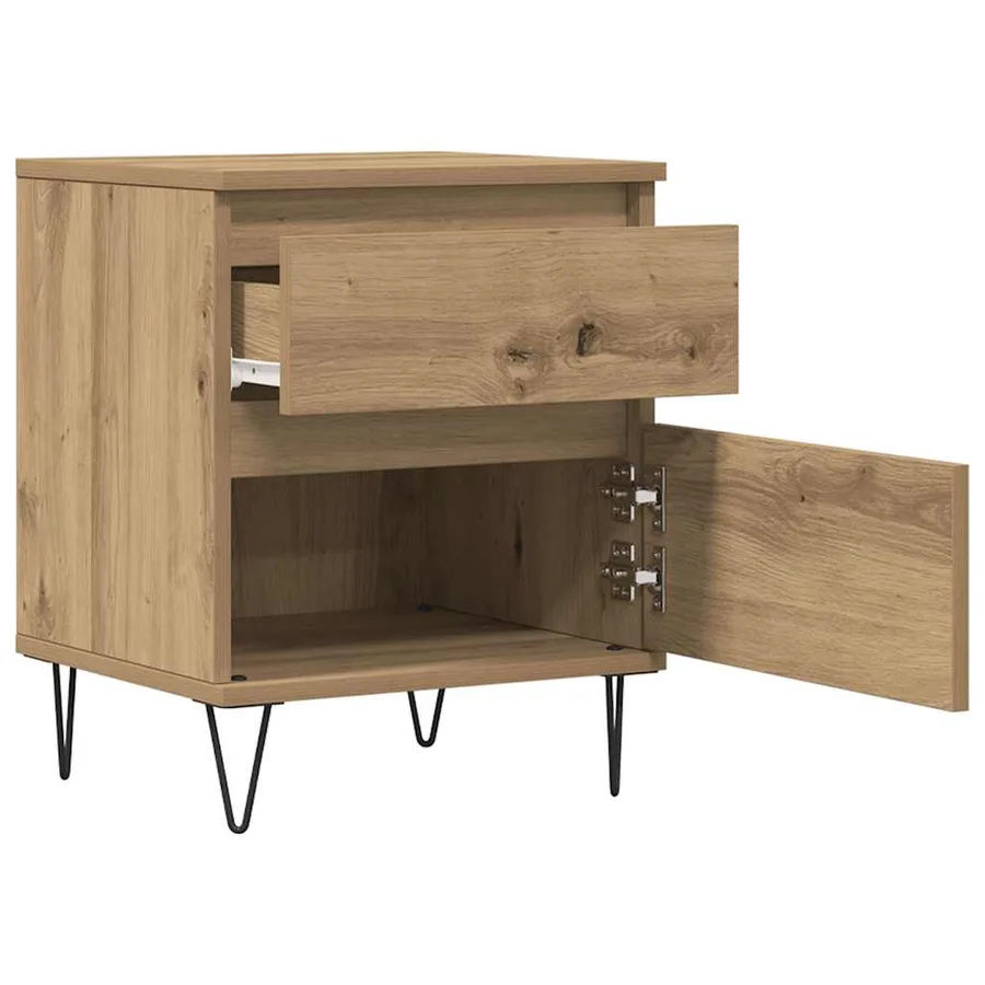 Tables de chevet 2 pcs chêne artisanal 40x35x50 cm - 4