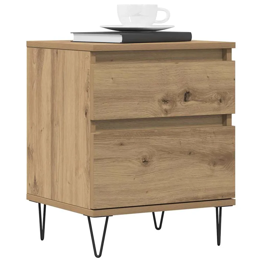 Tables de chevet 2 pcs chêne artisanal 40x35x50 cm - 9