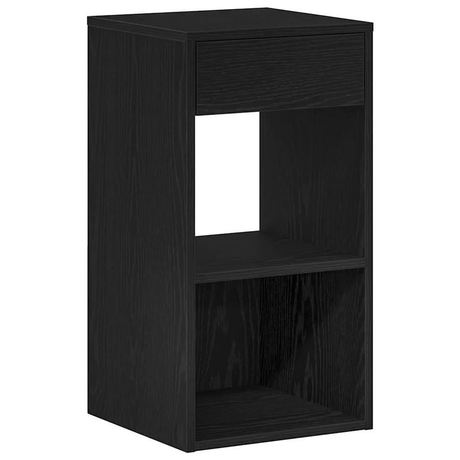 Table de chevet avec tiroir noir 35x34x66,5 cm - 2