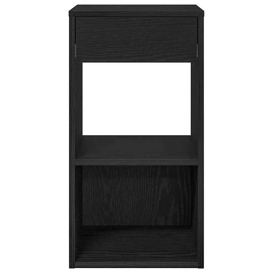Table de chevet avec tiroir noir 35x34x66,5 cm - 4