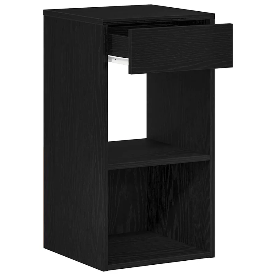 Table de chevet avec tiroir noir 35x34x66,5 cm - 5