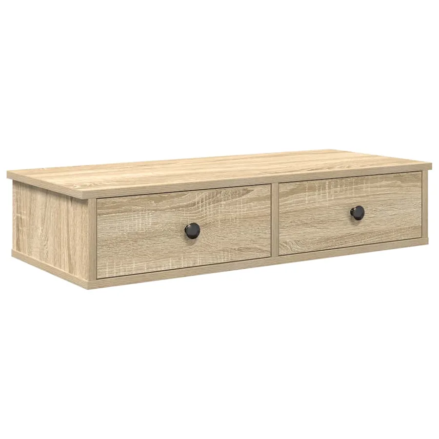 Étagère murale avec tiroirs chêne sonoma bois d'ingénierie - 2