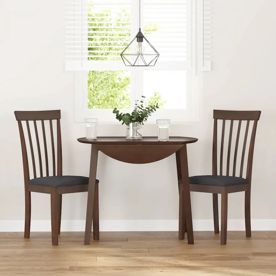 Chaises à manger coussins 2 pcs marron bois massif caoutchouc - 3