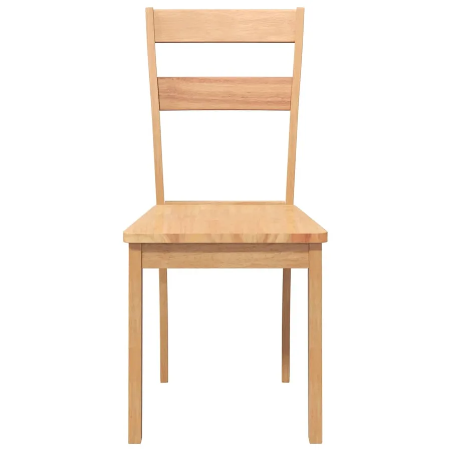 Chaises à manger 2 pcs bois massif naturel caoutchouc - 5