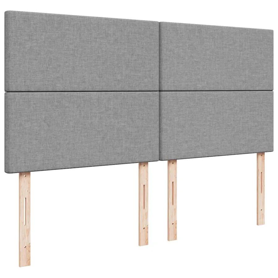 Cadre de lit ottoman et matelas gris clair 160x200cm tissu - 9