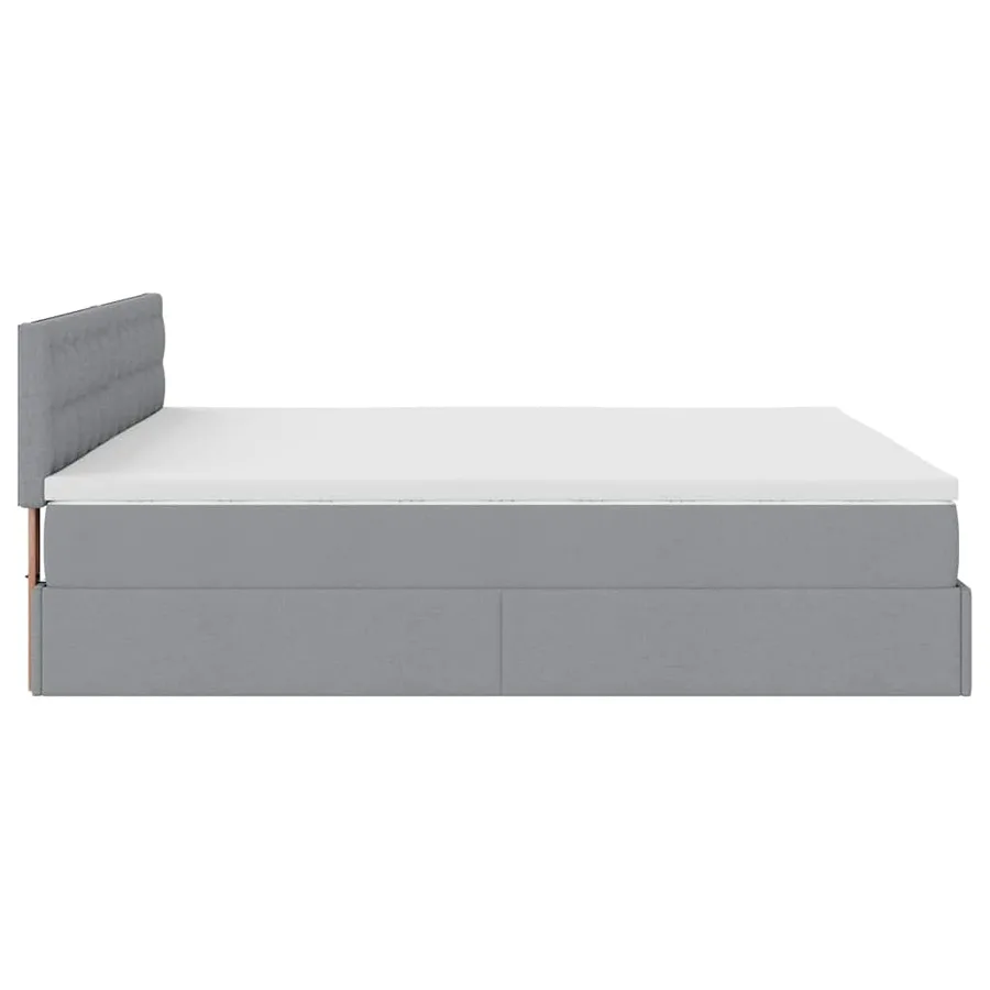 Lit ottoman avec matelas gris clair 160x200 cm tissu - 10