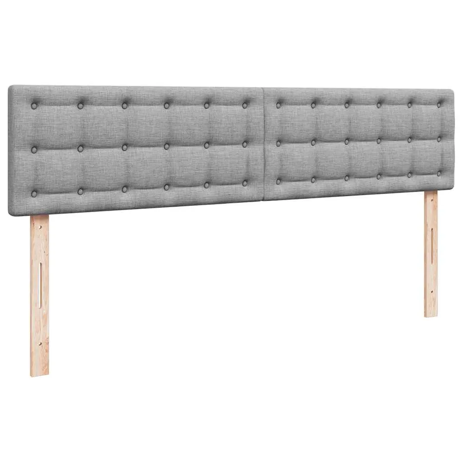 Lit ottoman avec matelas gris clair 160x200 cm tissu - 9
