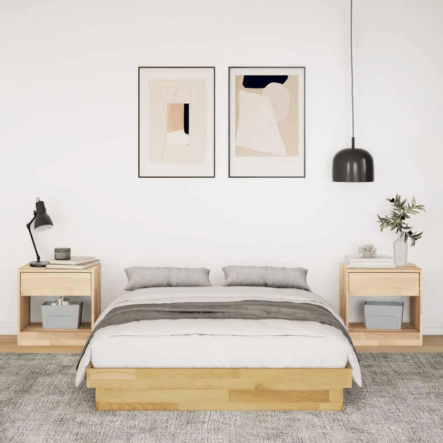 Cadre de lit sans matelas 120x200 cm bois massif de chêne - 4