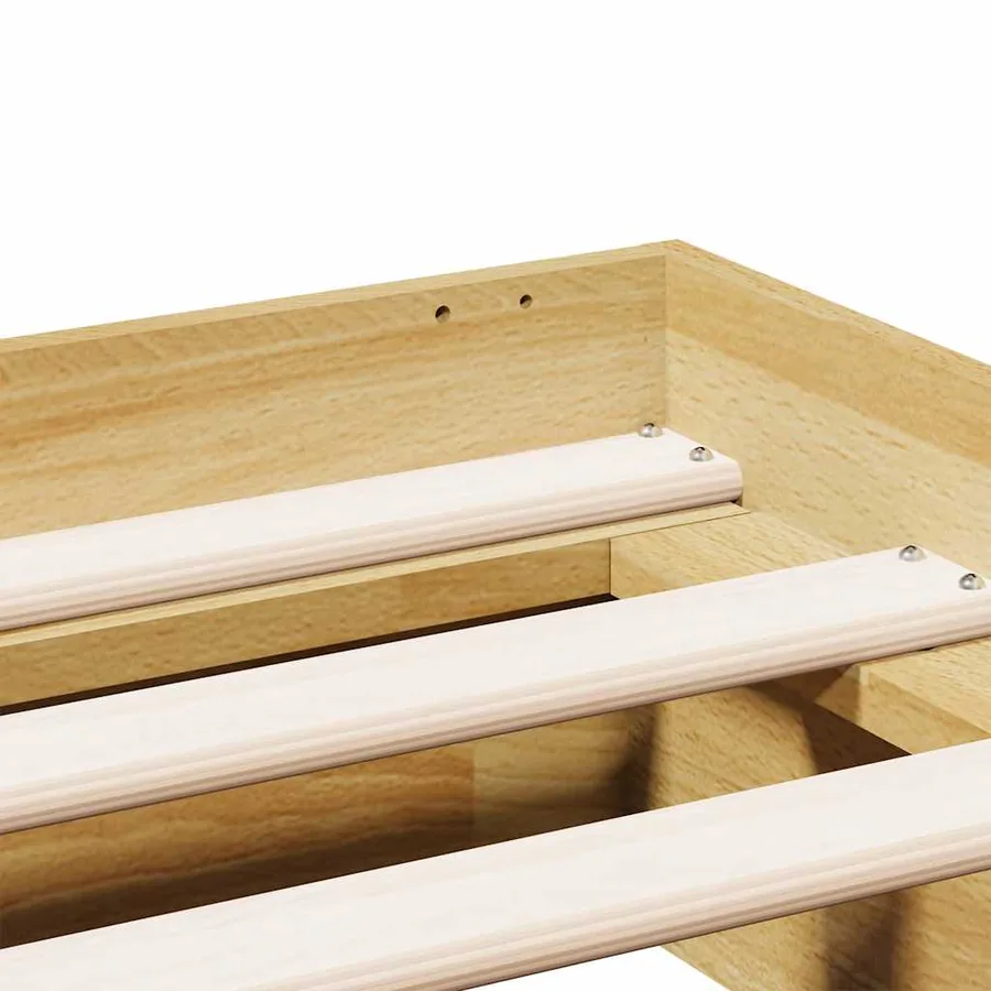 Cadre de lit sans matelas 120x200 cm bois massif de chêne - 9