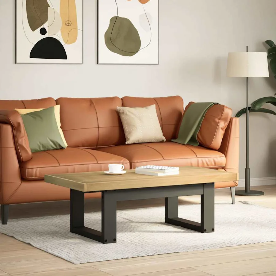 Table basse NOAIN pieds en forme de U 120x60x40 cm massif pin - 2