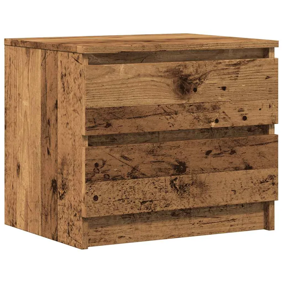 Table de chevet vieux bois 50x40x43.5 cm bois d’ingénierie - 2