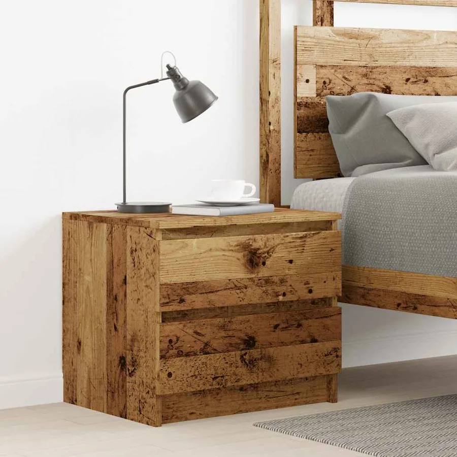 Table de chevet vieux bois 50x40x43.5 cm bois d’ingénierie - 3