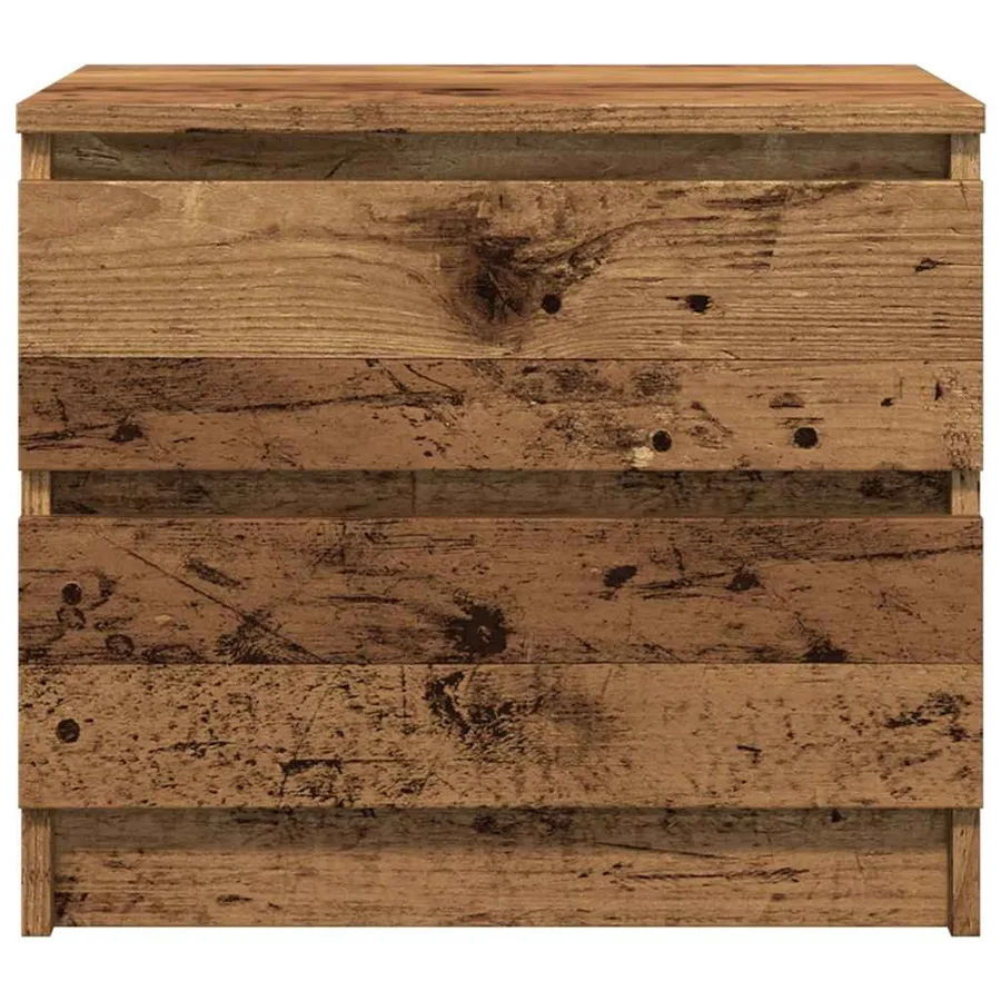 Table de chevet vieux bois 50x40x43.5 cm bois d’ingénierie - 4