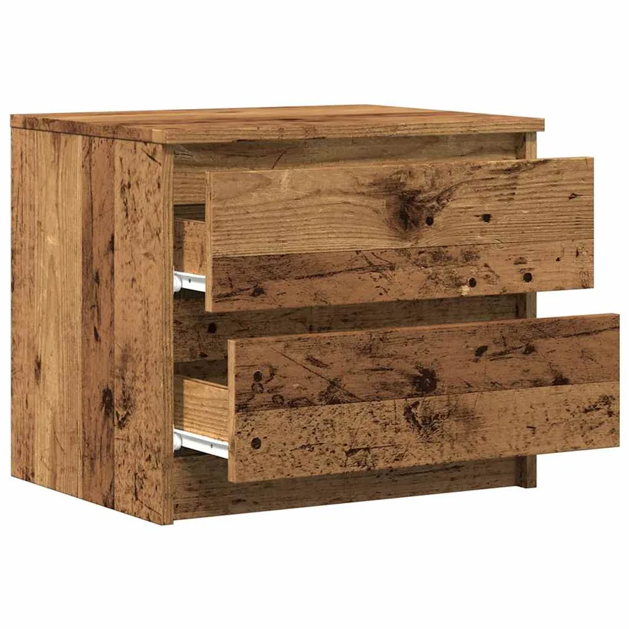 Table de chevet vieux bois 50x40x43.5 cm bois d’ingénierie - 5