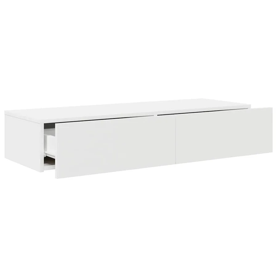 Étagère murale avec tiroirs blanc 100x36x19cm bois d'ingénierie - 7