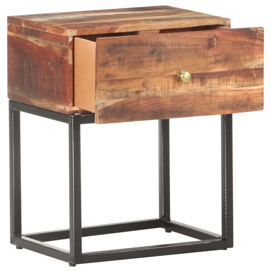 Table de chevet 40x30x50 cm Bois d'acacia brut - 2
