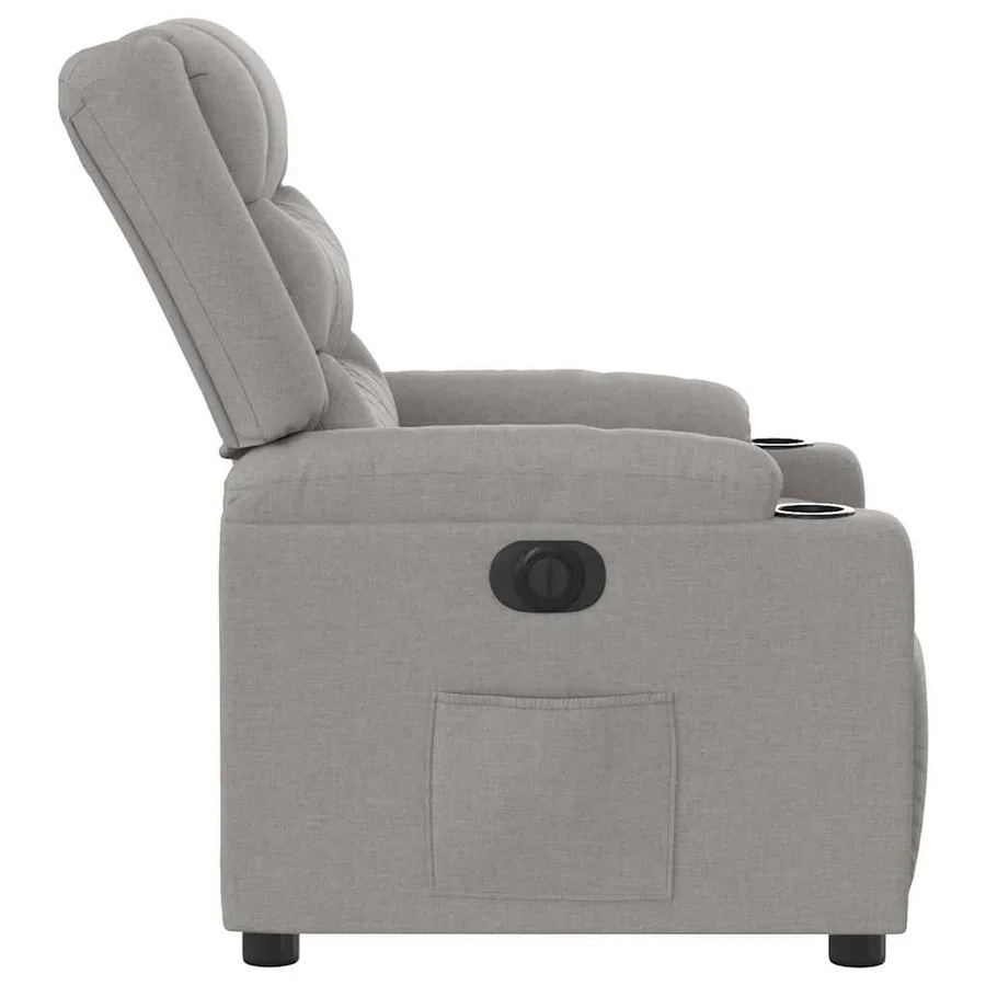 Fauteuil inclinable électrique gris nuage tissu - 7