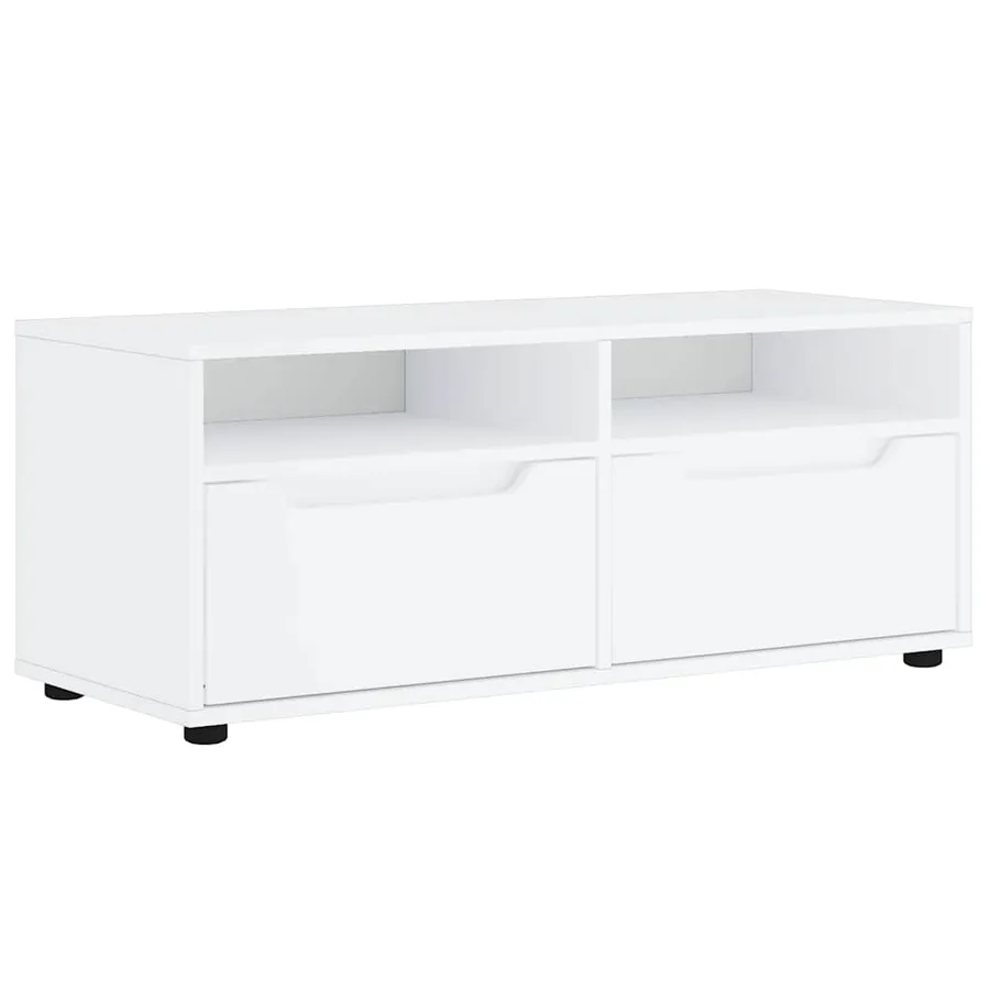Meuble TV VISNES blanc 100x40x38 cm bois d'ingénierie - 2