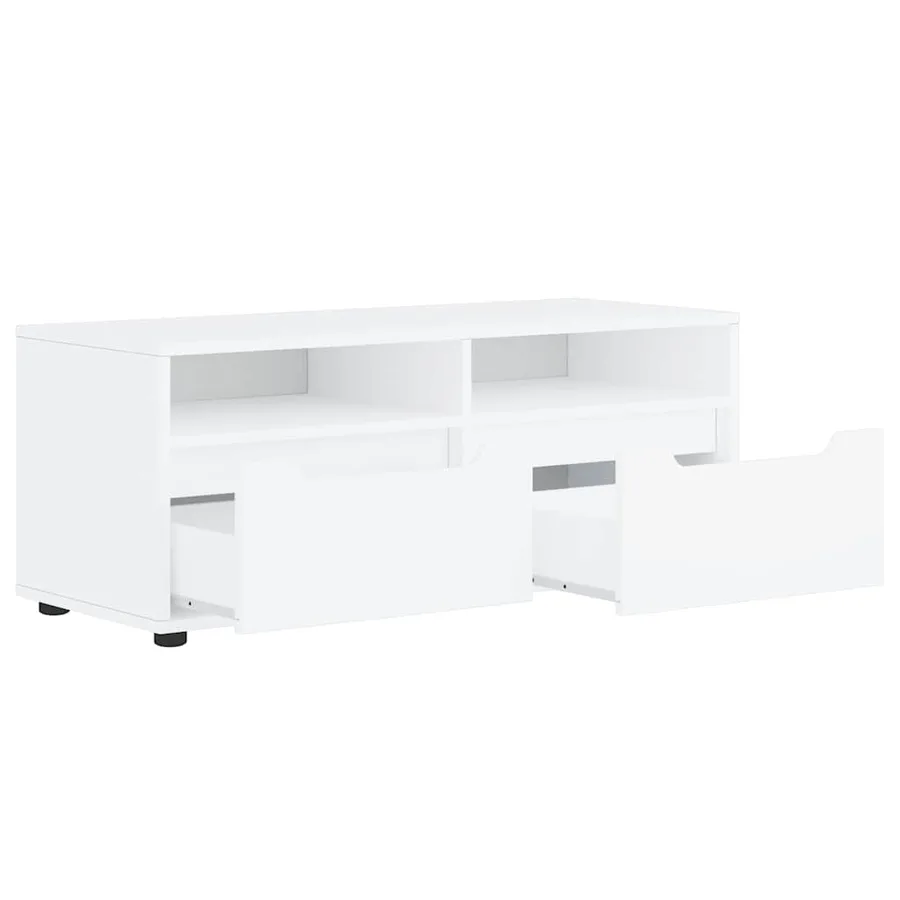 Meuble TV VISNES blanc 100x40x38 cm bois d'ingénierie - 6