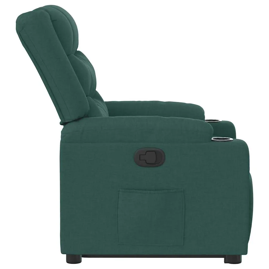 Fauteuil inclinable vert foncé tissu - 7