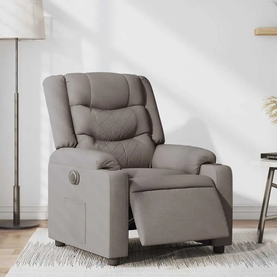 Fauteuil inclinable électrique Taupe Tissu - 3